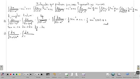 Ejemplo 1 Integrales Que Producen Funciones Trigonométricas Inversas Youtube