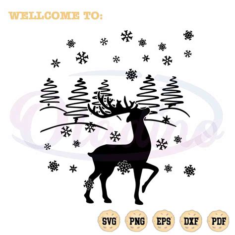 Christmas Reindeer Snow SVG Files Silhouette DIY Craft