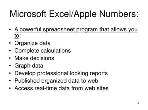 Ppt Introduction To Spreadsheets Chapter 1 Powerpoint Presentation