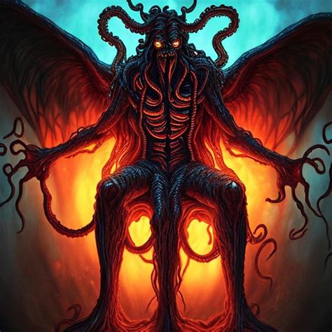 Lovecraftian Glowing Human Like Demon King Asmodeus Openart