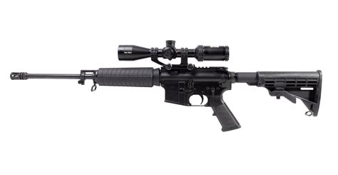 Bushmaster Xm 15 Qrc 5 56mm Semi Automatic Rifle With Bushnell Ar 223 Riflescope Magazine Not