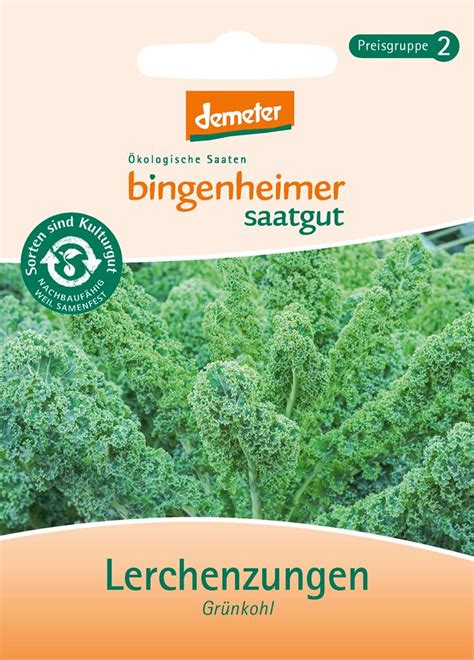 Biologisches Saatgut Gr Nkohl Lerchenzunge Biogartenladen