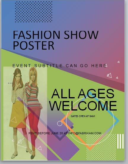 Free Fashion Poster Templates Free Word Templates