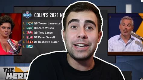 REACTING TO COLIN COWHERD S 2021 NFL MOCK DRAFT YouTube