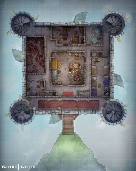 Floating Sky Castle Battlemap Dandd Maps Fantasy Map Dungeons And Dragons