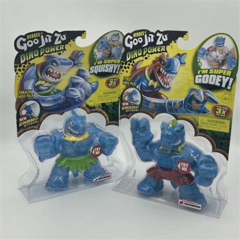 Heroes of Goo Jit Zu Dino Power Thrash And Tyro Hero Pack Lot Chomp ...