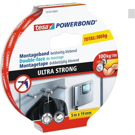 Tesa Powerbond Ultra Strong Ruban Adhésif de Montage Double Face Extra