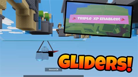 Gliders And 3x Xp Update Roblox Bedwars Youtube