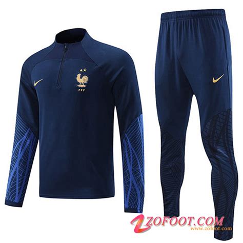 Official Ensemble Survetement De Foot Veste France Bleu 2022 2023