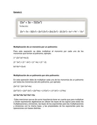 Conceptos B Sico Sobre Expresiones Algebraicas Docx