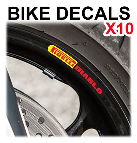 Pirelli Diablo Bike Wheel Stickers Motorcycle Motorbike Stripes Decals