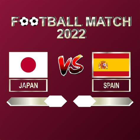 Japón vs españa competencia de fútbol 2022 vector de fondo de plantilla