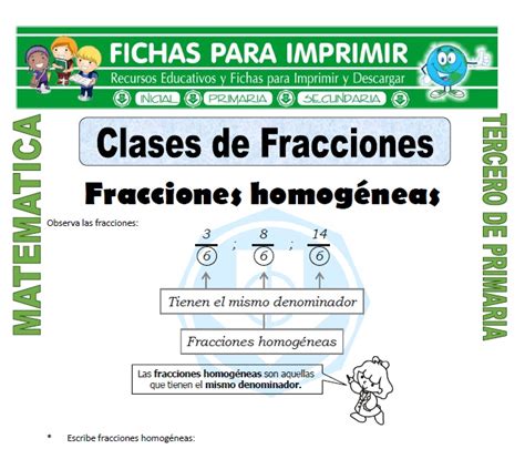 Fracciones Para Ninos De Tercer Grado