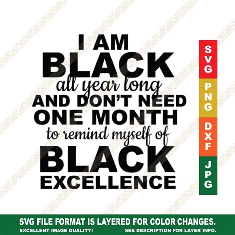 Black History Month Svg I Am Black All Year Long Cricut Or Silhouette