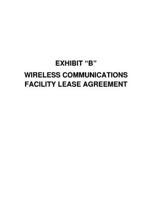 Fillable Online Exhibit B Wireless Communications Facility Lease