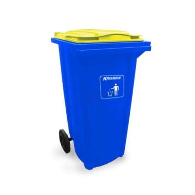 Jual Krisbow 120 Ltr Tempat Sampah Plastik Outdoor Neo Biru Kuning