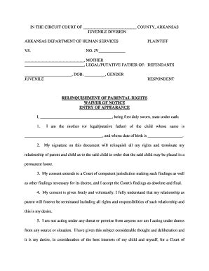 Printable Termination Of Parental Rights Form Airslate Signnow