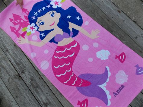 Mermaid Personalized Beach Towel Mermaid Beach By Crafting4caleb