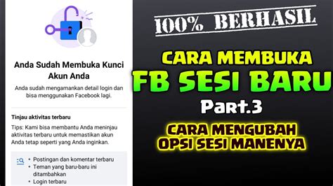 Cara Membuka Akun FB Terkunci Sesi Baru 2022 Dengan Cara Mengubah Opsi