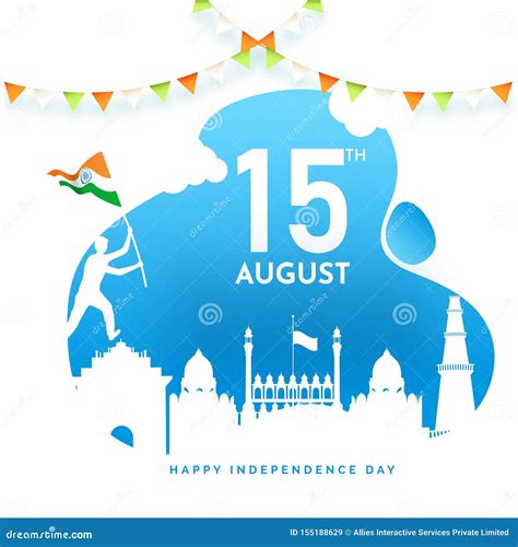 15th August Happy Independence Day Poster Or Banner Design Stock