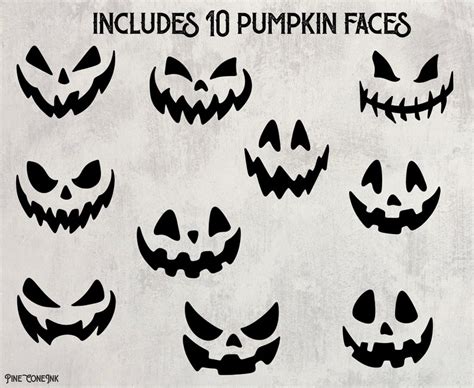 Halloween Pumpkin Faces Svg Bundle Pumpkin Faces Clipart Jack O Lantern Faces Pumpkin Faces Svg