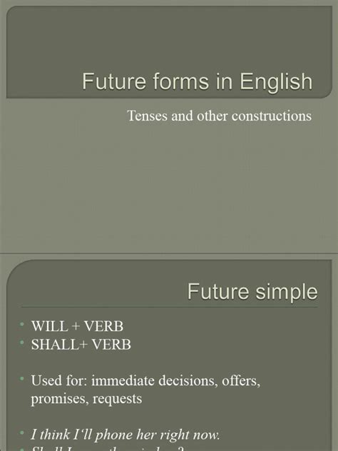 Future Forms in English | PDF | Syntax | Linguistic Morphology