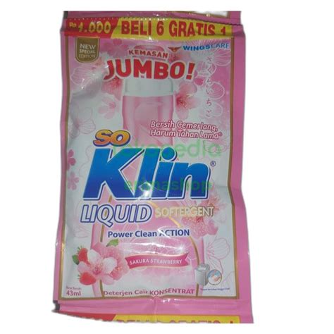 Jual So Klin Liquid Softergent Kemasan Jumbo 43ml Beli 6 Gratis 1 Kab