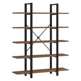 Pakketo Bookcase Esthon Pakoworld Walnut Black Metal 120x28x180cm