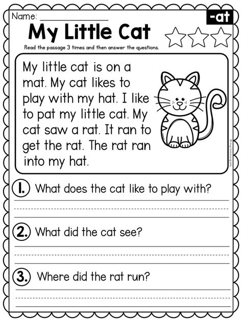 Short Vowel Reading Passages Reading Comprehension Passages Phonics