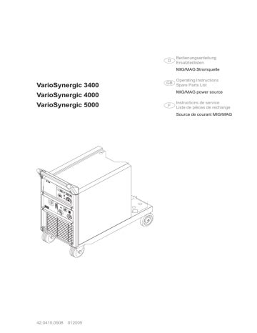 Fronius VarioSynergic 4000 Operating Instructions Manualzz