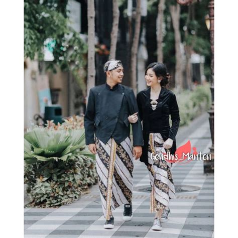 Jual Set Baju Prewed Baju Adat Jawa Solo Motif Lereng Kembang