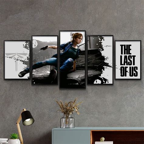 Kit 5 Quadros Decorativos Mosaico The Last Of Us