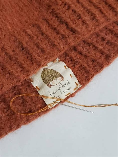 Personalized Knitting Labels Fabric Tags For Handmade Items Etsy