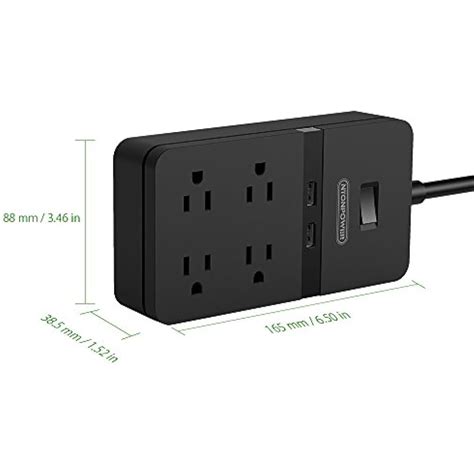 Outlet Power Strip Surge Protector Usb Ports Switched Desktop