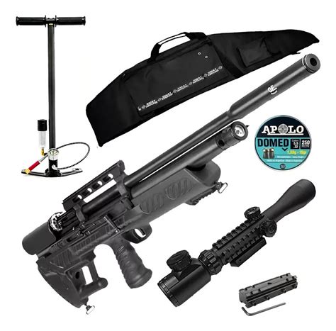 Rifle Hatsan Bull Boss Pcp Inflador Mira Luz Funda Balines Swat