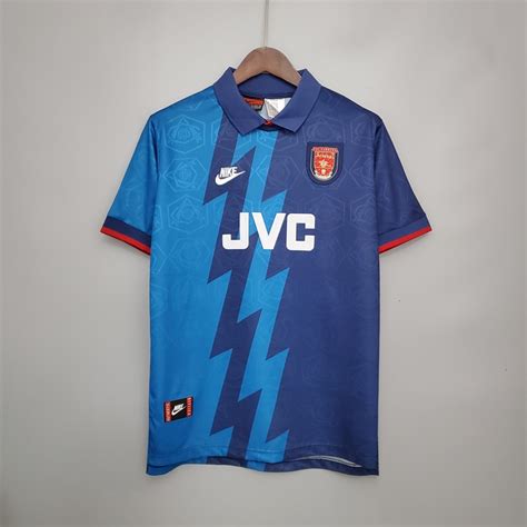 95 96 ARSENAL AWAY BLUE RETRO SOCCER SHIRT JERSEY Soccer777