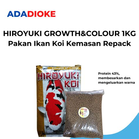 Repack Kg Pakan Ikan Koi Hiroyuki Growth And Color Protein Tinggi