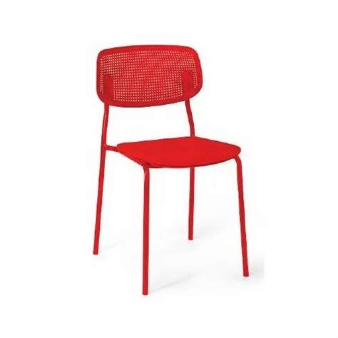 Red Mild Steel Ace Cafeteria Seating Chair Seating Capacity Single