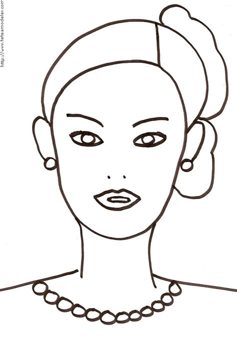 Coloriage Visage Femme Dessin Gratuit Imprimer