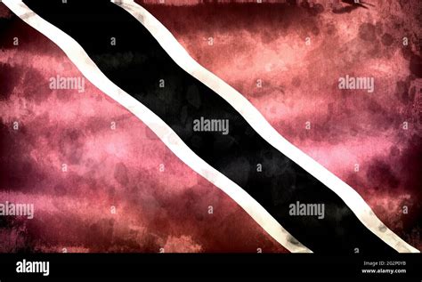 D Illustration Of A Trinidad And Tobago Flag Realistic Waving Fabric