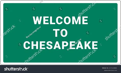 Welcome Chesapeake Chesapeake Logo On Green Stock Illustration