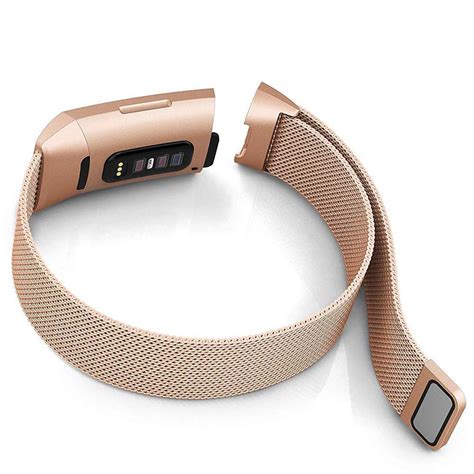 K P Mesharmband Till Fitbit Charge Ros Guld Yedi