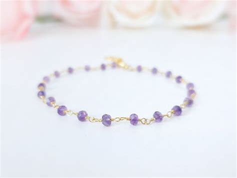 Amethyst Bracelet Rosary Bracelet Gemstone Bracelet Amethyst Jewelry