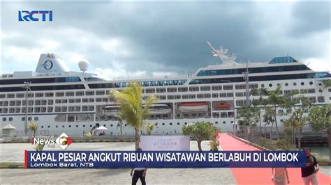 Kapal Pesiar Cruise Allegata Berlabuh Di Gili Mas Lombok Wisatawan