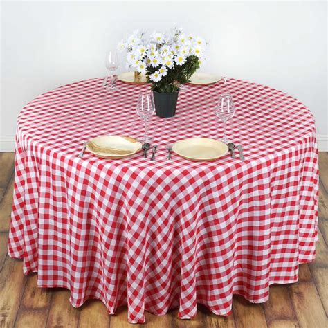 Perfect Picnic Inspired Red White Checkered Round Polyester