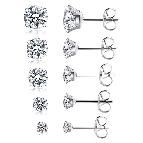 Adoyi Pairs Stud Earrings Set Surgical Stainless Steel Hypoallergenic