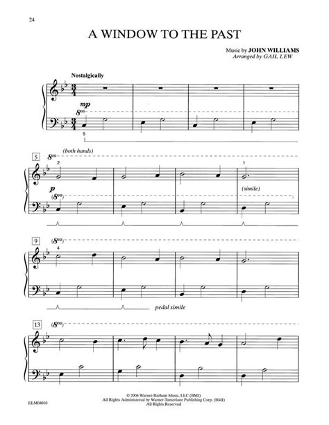 The Sheet Music For Window To The Past