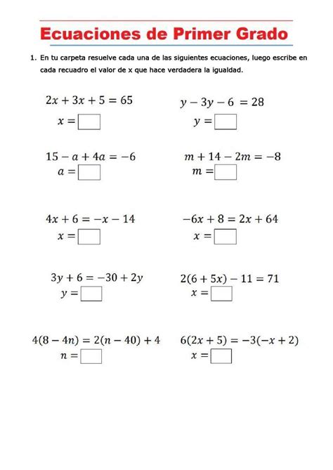 Ecuaciones Online Pdf Activity For 1 DE SECUNDARIA Ecuaciones