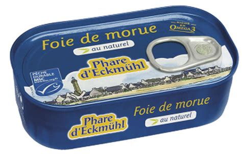 Foie de morue au naturel en boîte 1 6 Phare d Eckmuhl 121 g La