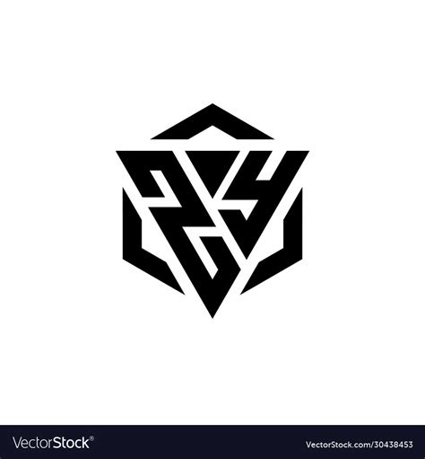 Zy Logo Monogram With Triangle And Hexagon Modern Vector Image